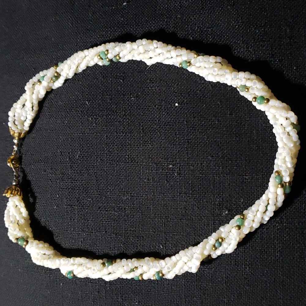 Vintage Mother of pearl and Jade necklace